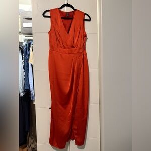 Elegant Burnt Orange Sleeveless Dress